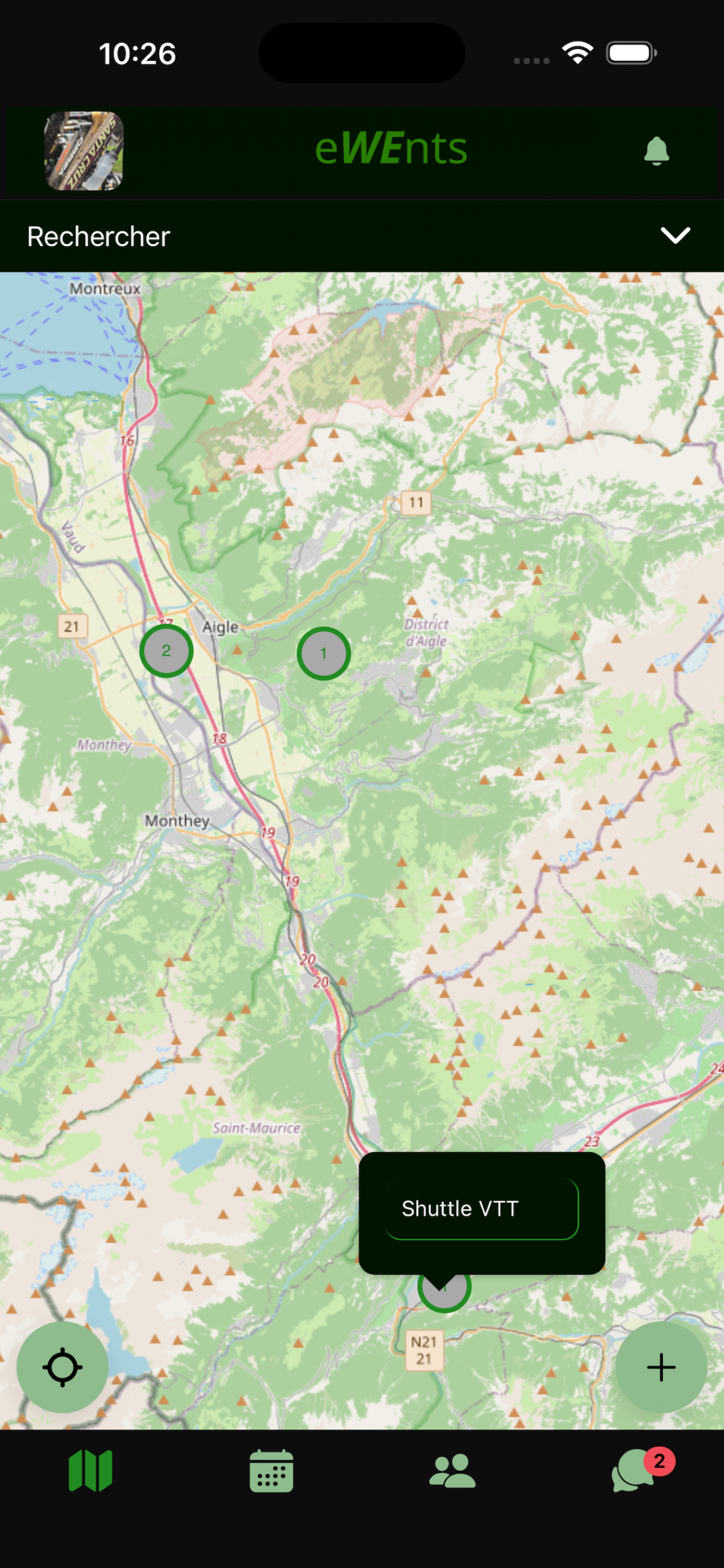 Carte des sorties